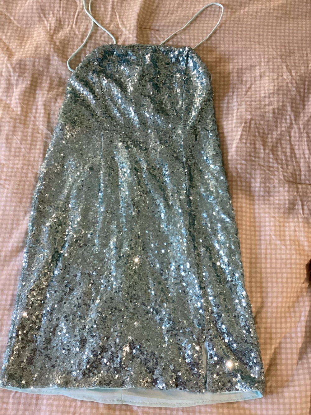 Hello Molly Light Blue Sequin Slip Dress for Girls